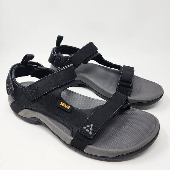 Teva Sandals Men 9 Meacham Black Sport Shoes 3 Adjustable Straps 1110392 - Picture 1 of 10